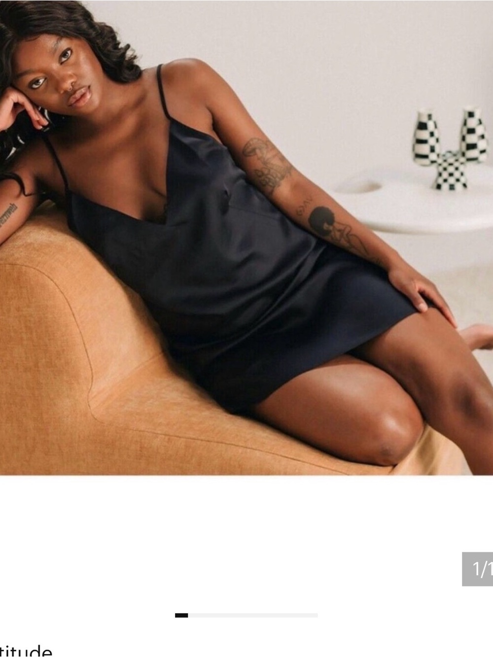 Ettitude Bamboo Slip Dress in Deep Ocean Navy